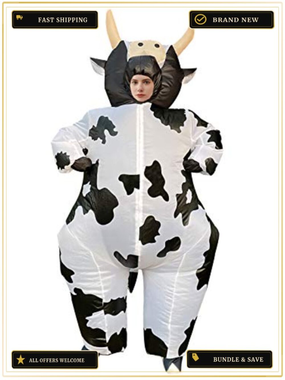 Arokibui Inflatable Cow Costume Blow Up Cosplay Party Festival Halloween
